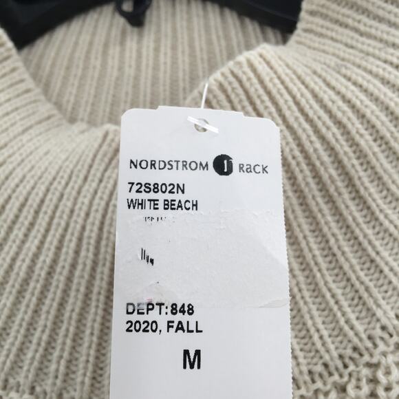 RDI Tunic Sweater Mock Neck Kangaroo Pockets Ribbed White Beach Size Medium - Picture 5 of 8